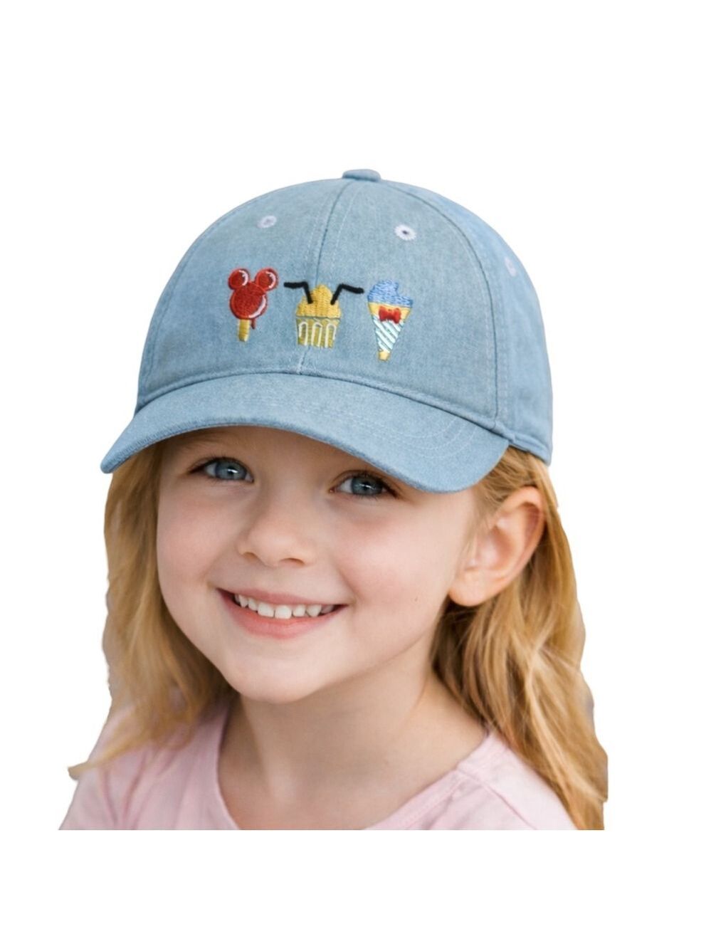 Disney Parks Mickey Treats Denim Baseball Hat Kids M/L 7-10 54cm